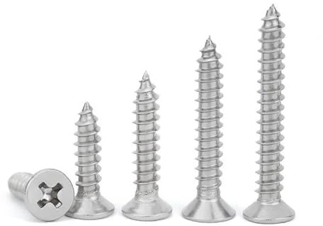 KSeSii 10–50 Stück Edelstahl-Senkkopfschrauben, M1,4, M1,7, M2, M2,6, M3, M3,5, M4, M5, M6, selbstschneidende Kreuzschraube(5mm,M2(50pcs))