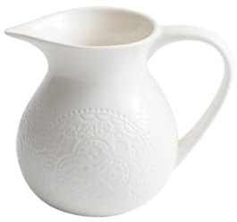 NexaGeniX gravy boat Ceramic White 420ml Sauce Jug Ceramic Gravy Bowl Porcelain Sauce Cup for Salad Dressings Creamer Broth Black Pepper gravy boat fat separator