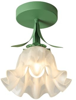 Mengjay Deckenleuchte Vintage,Kreative Blumen Design Metall Pendelleuchte,Wohnzimmerlampe,küchenlampe, Retro Hängelampe Lampenschirm E27 Deckenlampe für Schlafzimmer Küche (A)