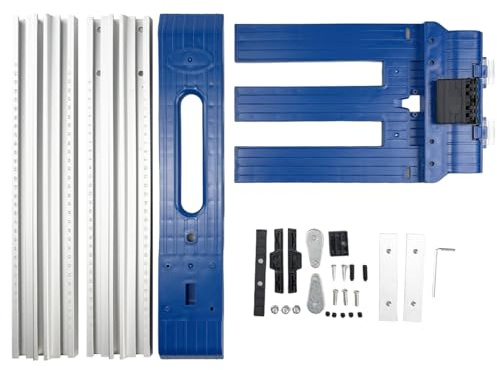Flylin Rail de guidage pour scie circulaire en alliage d'aluminium pour le travail du bois avec plage de coupe de 0 à 65 cm, piste de scie circulaire multifonctionnelle pour charpentier