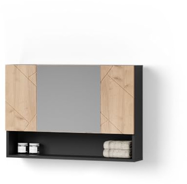 Livinity Armoire de Toilette Ronco, Chêne doré/Anthracite, 80.1x55cm