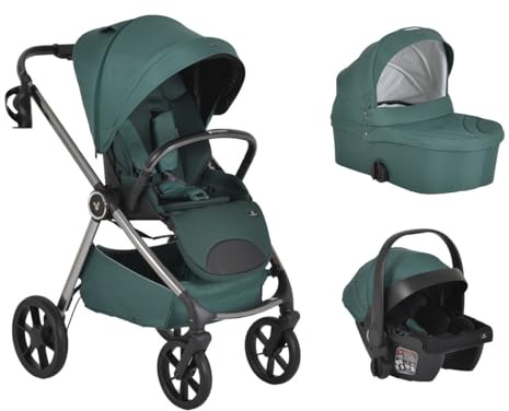 Cangaroo passeggino combinato Unique 3 in 1 Seggiolino auto Ammortizzatori Borsa, colorazione:verde