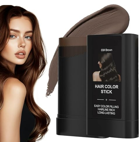 Teouuas Hair Dye Comb, omedelbar färgpinne med integrerad kam, hårfärg och svettbeständig för att täcka håret, herr och dam (brun)