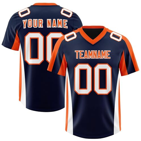 Generisch American Football Jersey, Personalisiert-Football Trikot Custom Jersey Personalized Team Name & Number Sports Uniform Für Kinder Erwachsene Junge Mädchen Shirt (10)