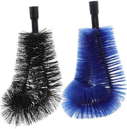 DOITOOL 2pcs Gutter Cleaning Brush Head 24mm Thread Gutter Clean Tool Attachment Pp Nylon Stainless Steel Leaf and Dust Removal for Garage Warehouse