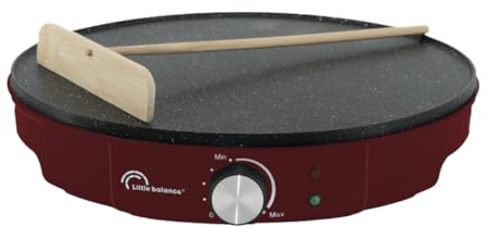LITTLE BALANCE 8953 Happy Pancake, Crepe Elettrico, Pancake, Pancakes, Termostato regolabile, Senza PFAS, 1200 W, Peperoncino