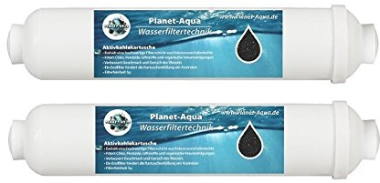 Planet-Aqua 2 Aktivkohle Ersatzfilter Patronen 5 Mikron für Osmoseanlage Wasserfilter Umkehrosmose Kartuschen Aquarium Osmose Wasser Trinkwasser Side by Side Kühlschrank