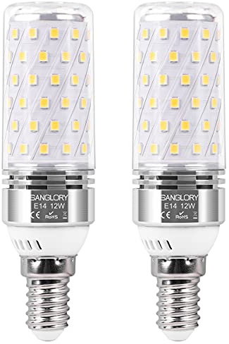 SanGlory 2 Stück E14 LED Leuchtmittel Neutralweiß 4000K, 12W Maiskolben LED Birne E14 1350 Lumen ersetzt 100W Birne, 360° LED E14 Lampen, Kerzenleuchten