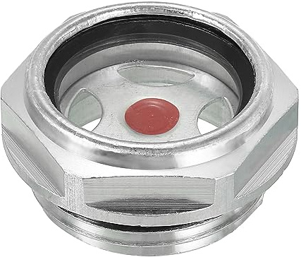 PATIKIL Aria Compressore Olio Mirino Vetro, G 1 Filettatura Maschio Alluminio Lega Olio Liquido Livello Indicatore Aria Compressore Parti con O-ring