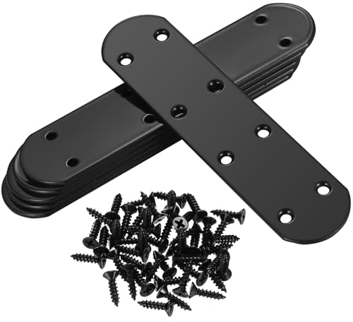 6 Pz Piastre di Giunzione Piatta, Piastre Staffa Piatta Forata, Staffe Piatte, Piastra Staffa, Staffe Piatto di Giunzione, Staffe di Fissaggio per Mensola Supporto Mobili Legna - 160x38x2.8mm