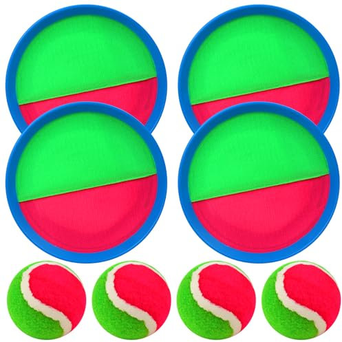 ECJWEI Klettballspiel für Kinder Klettball Strandspielzeug Strandspiele Klettspiel Wurfspiel Spielzeug Garten Outdoor Spiele ab 3 4 5 6 7 8 9 10 Jahren für Junge Mädchen Ostergeschenk