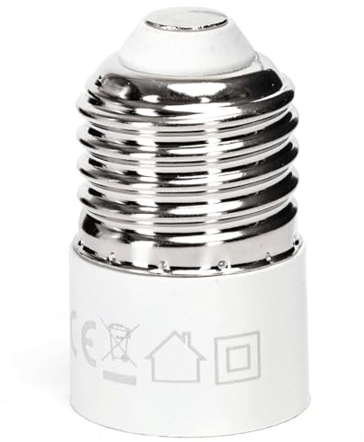 Blendend E27 till E14 adapter, vit