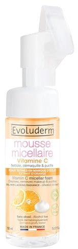 EVOLUDERM – Mousse Micellaire Vitamine C – 96% Ingrédients d’Origine Naturelle – Végan – Fabrication Française