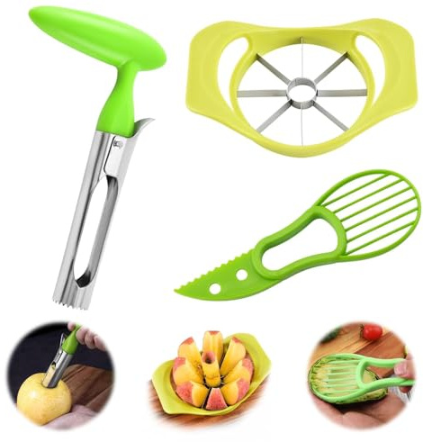 Yistoi Apfelschneider Apfelteiler Edelstahlklingen Obstschneider spülmaschinenfest Apfelspalter Gummigriff Apple cutter Apfelentkerner Apfelstecher Apfelzerteiler apple slicer, Spülmaschinenfest