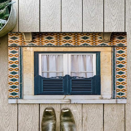 OHJEAJDS Tappeto Bagno - Tappeto multiuso antiscivolo per ingresso,cucina,camera,bagno,Soffice Tappeto Doccia,Persiane,finestra di vecchia architettura a Lisbona Portogallo Città turistica N,60x100cm