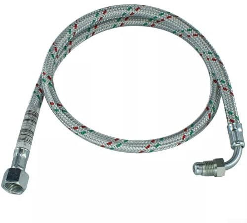 FACULX Oil Line 3/8 Female X 1/4 Male Elbow Connector 90cm, Fuel Pipe for Burners Home Heating System Replacement Part 3005720 20022601