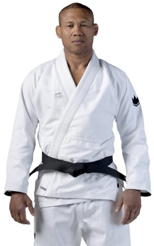 KINGZ Kore V2 Mens Jiu Jitsu Gi – White, IBJJF Legal, Lightweight Kimono, Reinforced Stitching, Cord Drawstring