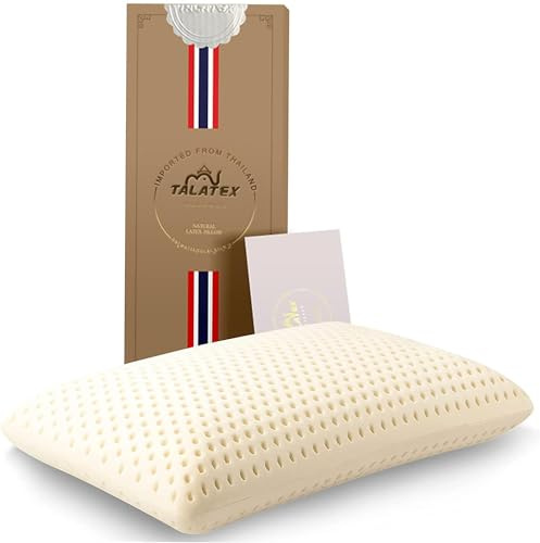 Talatex Dunlop Kissen aus 100 % Naturlatex, Latex-Kissen hilft Druck-, Nacken- und Schulterschmerzen zu lindern, keine Memory-Schaum-Chemikalien, perfektes Paket (extra fest, Queen-Size-Bett (72 x 40