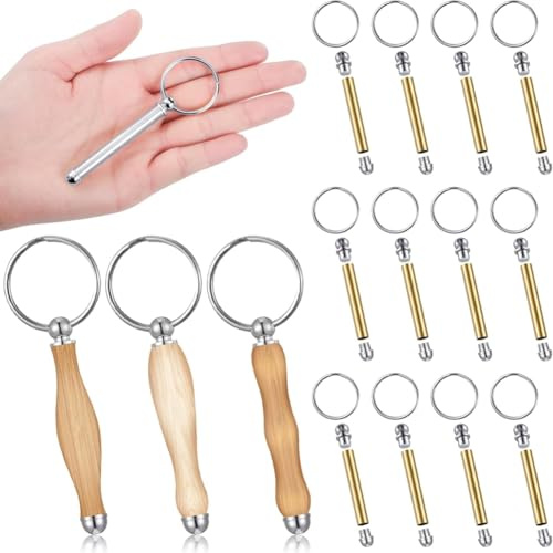 Nihcora Kit de 12 Llaveros para Torneado de Madera, Accesorios para Torneado de Madera, Mandril, para Torneado de Madera, Regalo para Carpintería B