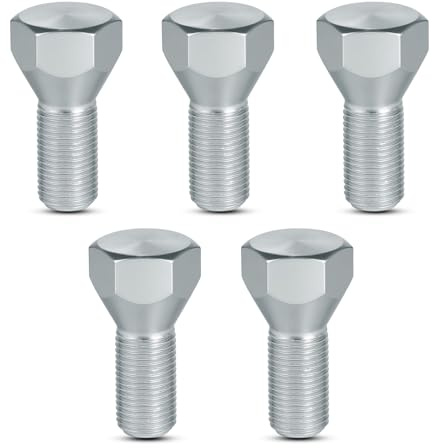 XwaYexa 11062A Trailer Lug Bolts, 1/2-20 x 1-5/8 Zinc-Plated Steel Trailer Wheel Bolts Fit for 5-Lug Boat & Utility Trailer Wheel Hubs (5 Pack)