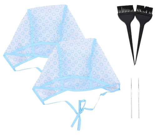NUOBESTY Lot de 6 Bonnets de Coiffure Jetables en Pe pour Mèches Cheveux avec Brosses et Crochets, Ajustement Sécurisé pour Usage Professionnel en Salon