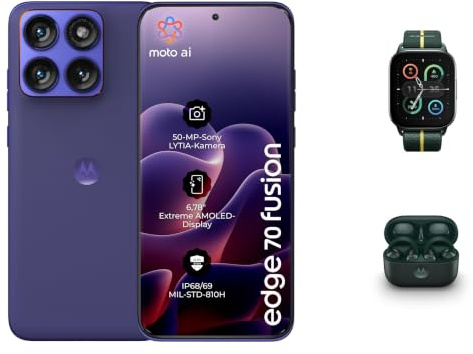 Motorola Edge 70 Fusion Smartphone 50-MP-Kamera 8-256 GB Orient Blue