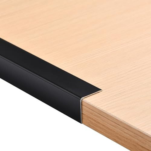 4pcs Aluminum Corner Guards Self-Adhesive Metal Corner Protector for Wall Tile Edge Door Frame Cabinet Baseboard Protection and Decoration,Edging Molding Trim for Kitchen Islands(0.9m x 2cm,Black)