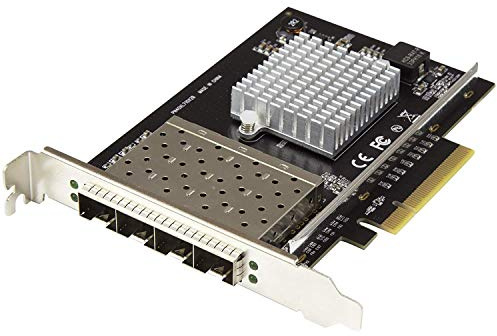 StarTech.com Quad Port 10G SFP+ Network Card - Intel XL710 Open SFP+ Converged Adapter - PCIe 10 Gigabit Ethernet Server NIC - 10GbE Fiber Optic LAN Card - Dell PowerEdge HPE ProLiant (PEX10GSFP4I)