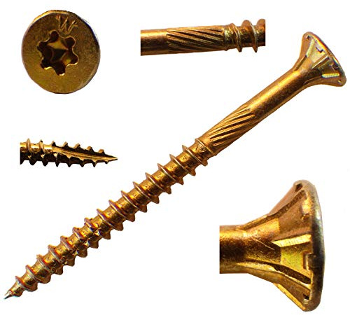 (2,500 Count) Big Timber YTX9212 9 x 2-1/2-Inch Gold Star Flat Head Screws