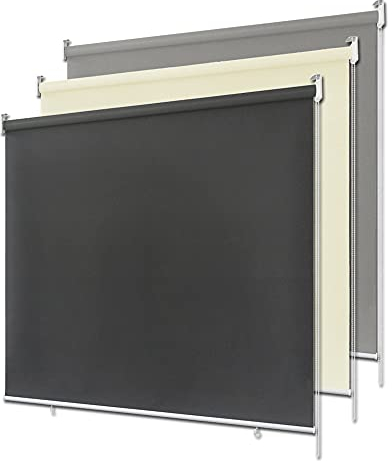 LeMeiZhiJia Store déroulant vertical Pare-vue pour balcon Mise à l’ombre Manuel d’utilisation & instructions de montage (français non garanti), Métal, gris, 100*140cm