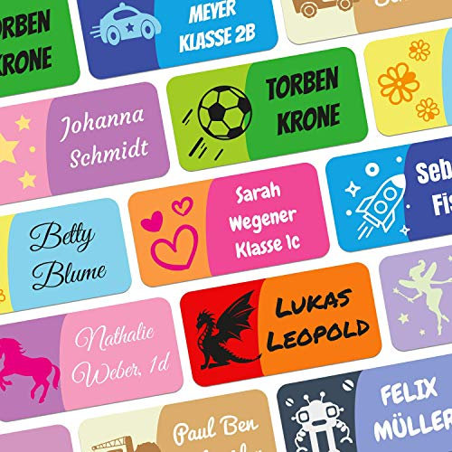 foliado® kids Namensaufkleber Kinder bis zu 3-zeilig Etikett 30x15mm Sticker Namensetikett Schule Kita personalisierte Klebeetiketten zur Kennzeichnung wasserfest APD-029 (60)