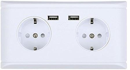 Enchufe de enchufe de pared multifuncional de la UE Toma de corriente con puerto USB dual Adaptador de enchufe de red de extensión de enchufe múltiple de 2 vías Adaptador de enchu