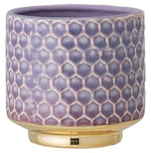Nordring Vaso da Fiori in Ceramica Goldy - Fioriera Colorata, Vaso per Piante, Piante Grasse Taglia S (10 cm ø) Diametro 4-1/8, Gres, Viola