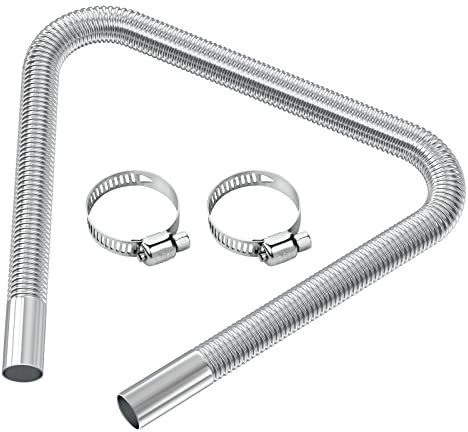 URAQT Parking Heater Exhaust Pipe, Diesel Heater Exhaust Pipe, Stainless Steel Exhaust Pipe, Air Heater Exhaust Pipe, Car Air Heaters Exhausts Pipes Diesel Gas Vent Hose, Parking Heaters Pipes (120CM)