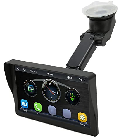 Estéreo para Coche con Pantalla Táctil de 7 Pulgadas, Reproductor MP5 de Radio para Coche, Reproductor Multimedia Portátil con Visera Solar Equipado con 12 Cámaras LED de