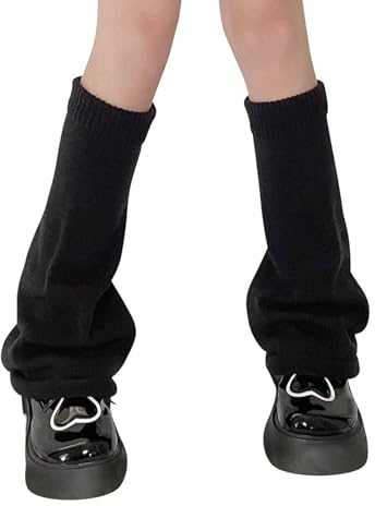 1 Paar Beinstulpen für Damen,Warme Stulpen Damen Gestrickte Leg Warmers Damen Leg Warmers Kurze Beinwärmer Winter Beinstulpen Häkelarbeit Gestrickte Leg Warmers für Anime-Festivals (Schwarz)