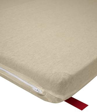 Meyco Housse de Matelas Deluxe pour Lits de Voyage (Housse 100% Coton, qualité Jersey, Douce, agréable à la Peau, Extensible, Lavable & adaptée au sèche-Linge, Taille : 60 x 120 cm), Sand