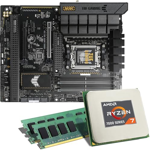 Mainboard Bundle | AMD Ryzen 7 7700X, 8X 4500 MHz, 32 GB DDR5-RAM, ASUS TUF Gaming B650-PLUS WiFi, 3X M.2 Port, PCIe 4.0 x16, USB 3.2 Gen2 | Tuning Kit | CSL PC Aufrüstkit