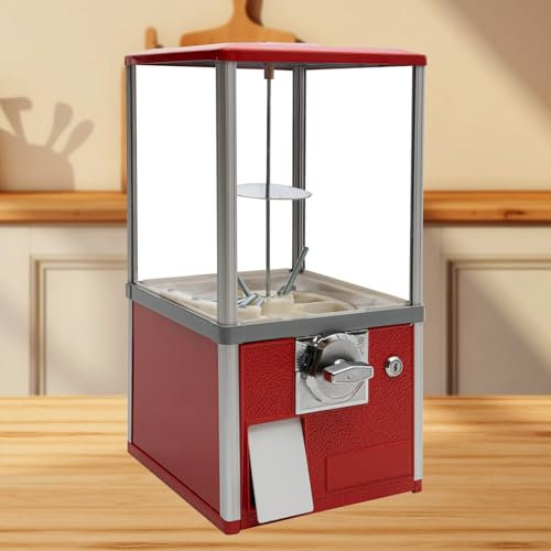 EliKBH Gumball Machine Coin Dispenser Machine Commercial Candy Vending Machine for Game Stores Retail Stores (Color : Red)