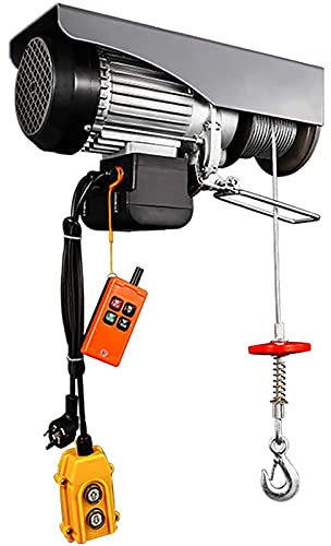 TEmkin Palan électrique 440 Lbs 510 W, treuil électrique pour Chariot élévateur électrique, câble de télécommande Filaire et sans Fil, Mini Grue Domestique 220 V, 20 m