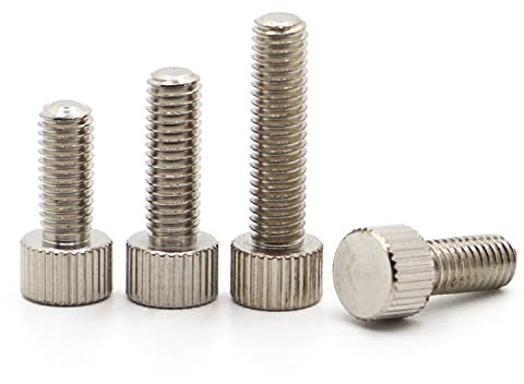 AYYSSM 5 Stück Rändelschrauben M3 M4 M5 M6 aus vernickeltem Stahl, glatt, metrisch, Rändelkopf, manuelle Einstellschrauben(Color:15mm,Size:M6 5pcs)