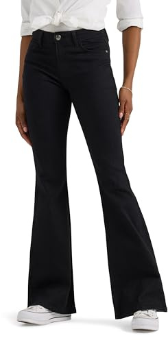 Lee Legendary Mid Rise Flare Jeans für Damen, Schwarz, 50 Kurz