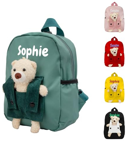 Générique Sac à Dos Personnalisable Pour Enfant Avec Poupée Ours Amovible - Maternelle Et Crèche - Pour Fille Et Garçon