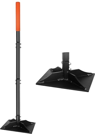 Tamper de jardin en acier avec poignée de 114,3 cm, outil de tamper 'sol à la main, compacteur durable, outil idéal pour niveler le 'sol' et l'allée