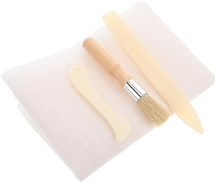 BATHVEVE 1 Set Buchbindetuch-Set, Buchherstellungs-reparaturtuch, Buchbindestoff, Falzbein, Papier Und Klebepinsel Für Alte Bücher