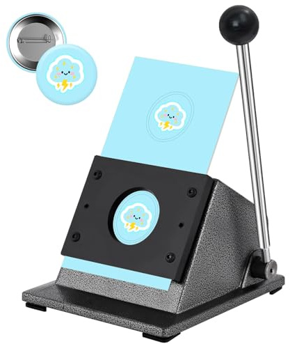 YUCHENGTECH Fustellatrici Grafiche per Bottoni 32 mm Taglierina Circolare per Badge Fustellatrice Circolare per Impieghi Gravosi Diametro di Taglio 44 mmper Badge da 32 mm Fai Da Te