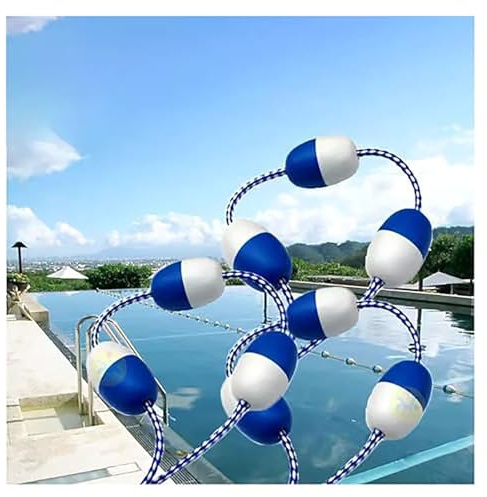 Generisch Pool Safety Rope Set - 12m Floating Track, Barrier for Flat and Deep Ends, Ideal for Improved Pool Safety and Swimming Area Separation