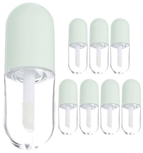 PACKOVE Lot de 8 Tubes de Gloss à Lèvres Vides 5 Ml, Mini Pots Transparents en Plastique et Polypropylène, Rechargeables, Adaptés aux Produits de Maquillage Voyages et Échantillons