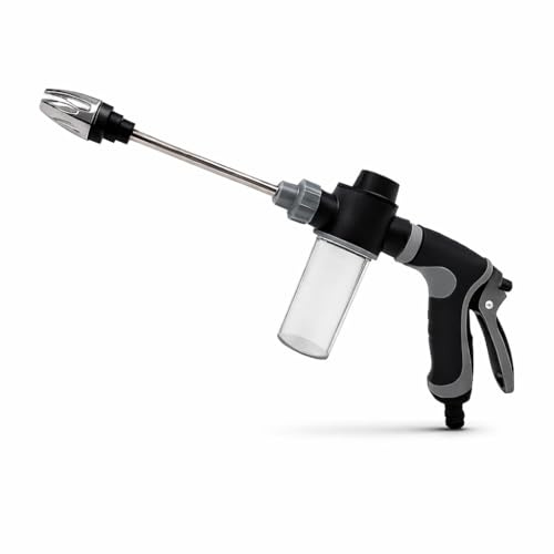 AquaTurbo™ Hockdruck Spritzpistole Wasserpistole Gartenschlauch m. Schaumsprüher