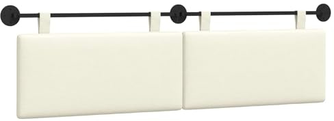 Yisssmeng Hängendes Kopfteil Betthaupt aus Cordstoff Creme, 170x55 cm, Modernes Gepolstertes Wandkissen als Rückenlehne für Bett und Esszimmer, Platzsparende Wandmontage inklusive Halterung